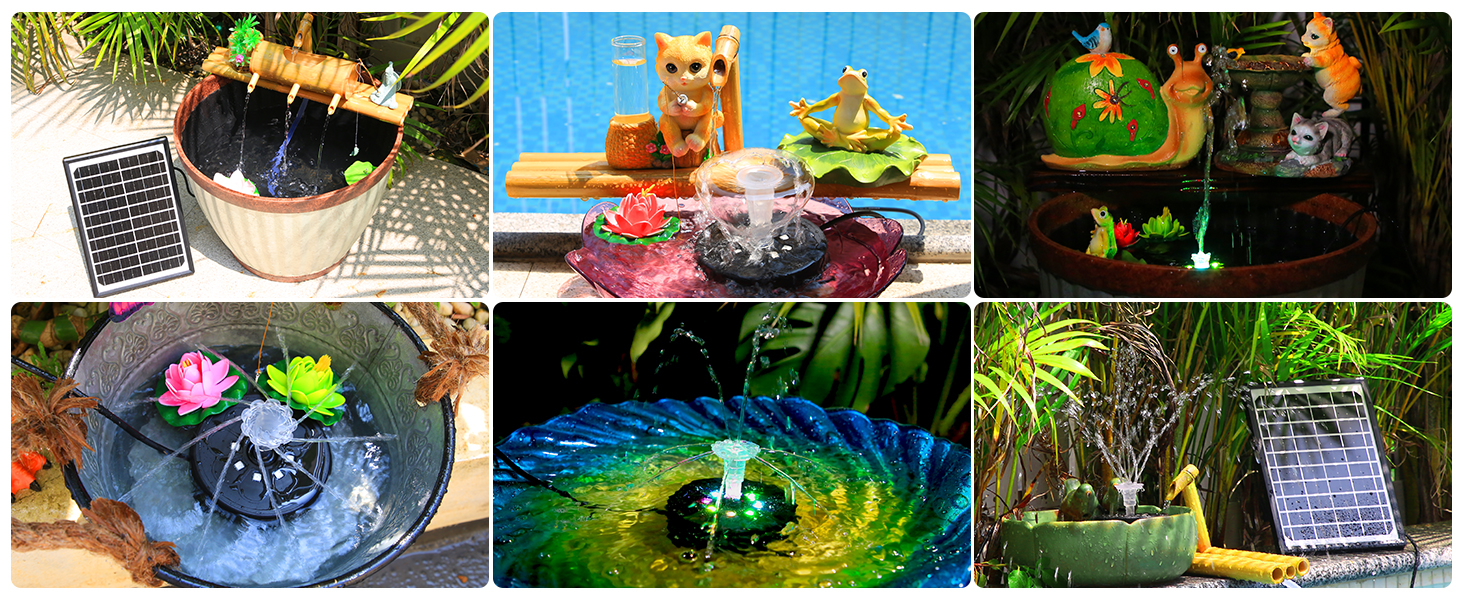solar fountain with battery backup