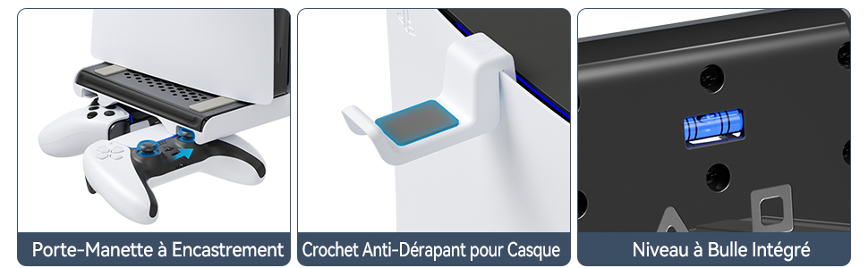 Collection d'accessoires pour appareils électroniques présentant différents angles de supports de montage noirs et des supports avec bras réglables et emplacements pour appareils.