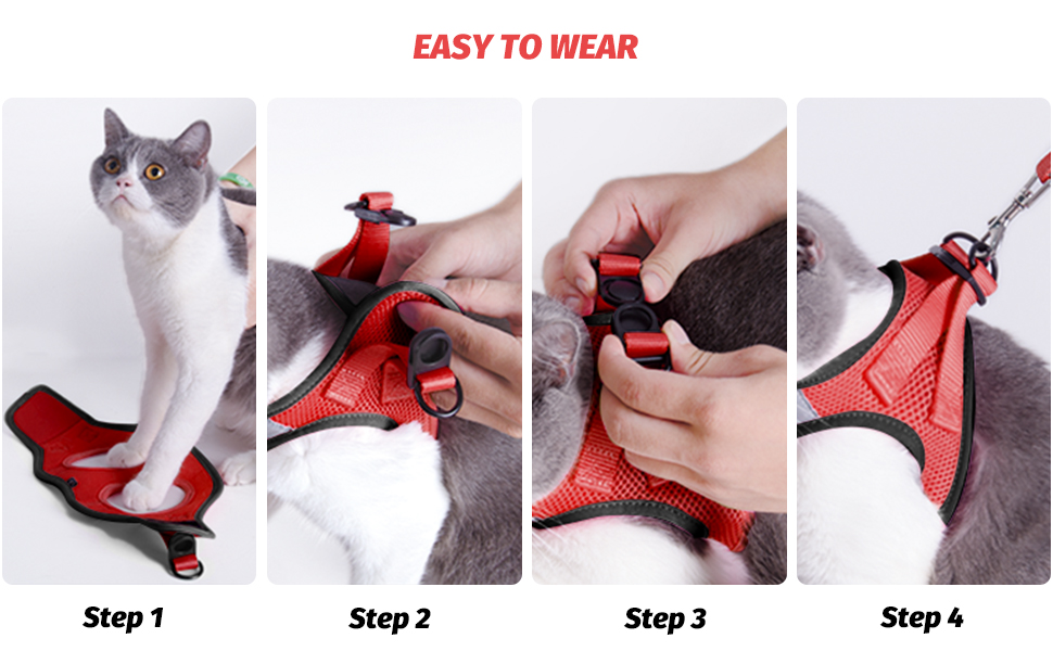 FAYOGOO Cat Harness and Lead Set, Cat Harness for Walking Escape Proof