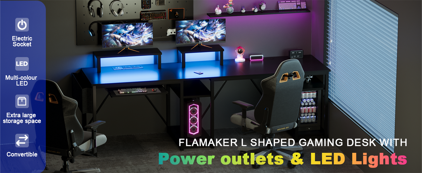 gaming desk with power outlets