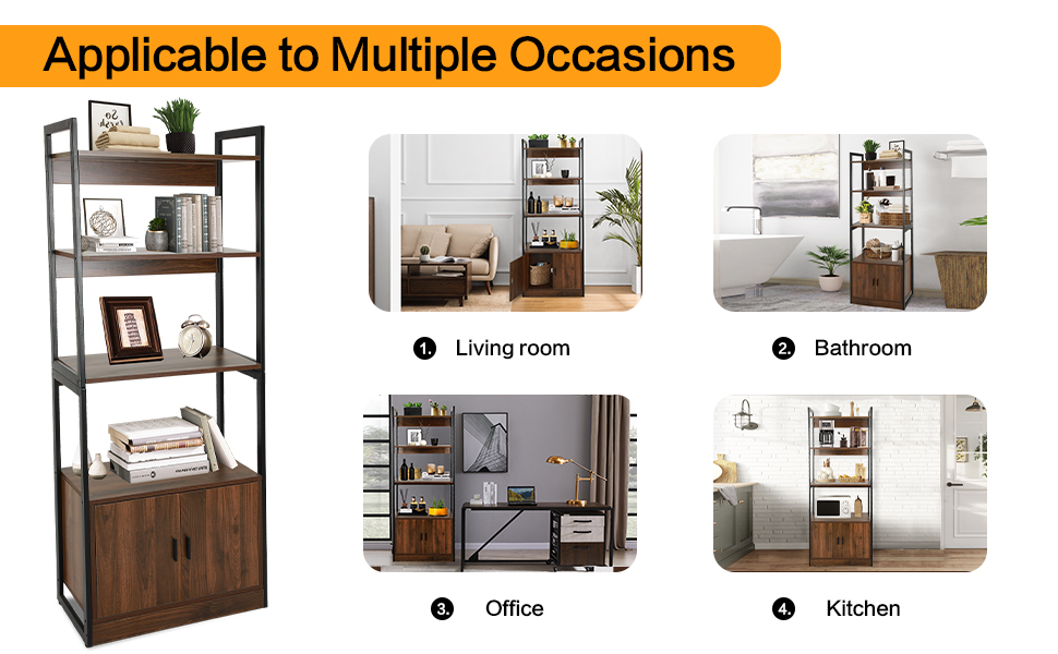 open bookcase bookshelf with doors book case industrial bookshelf wood and metal bookshelf 