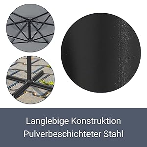 Amazon.de: Juskys Ampelschirm Brazil 300 cm Kurbel Ständer — UV-Schutz ...