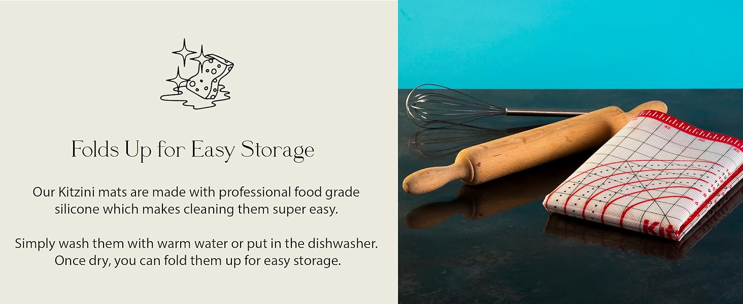 Kitzini Pastry Silicone Baking Mat Non Slip 28" x 20" Extra Large Thick NonStick Reusable