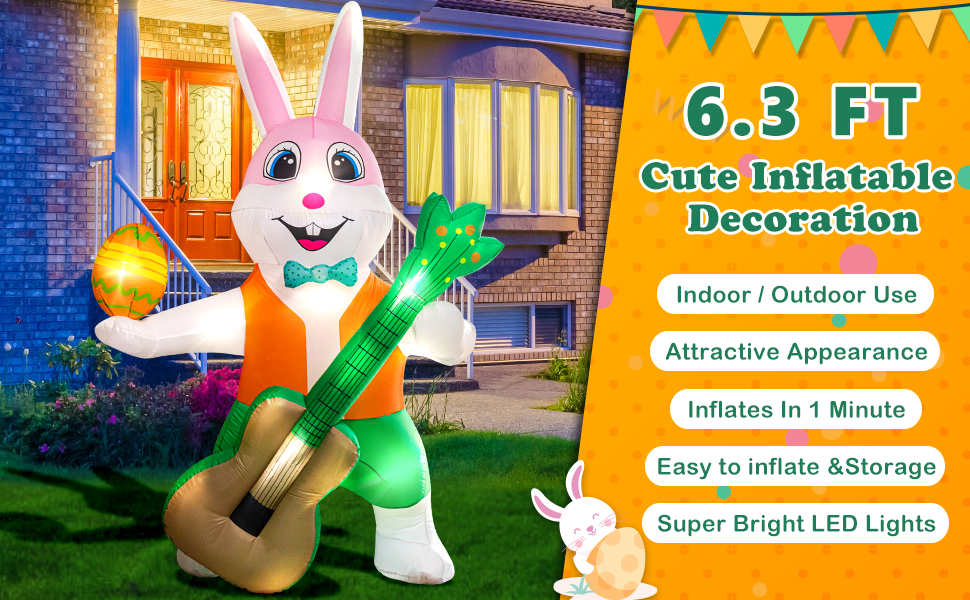 6FT Easter Inflatables Yard Decorations