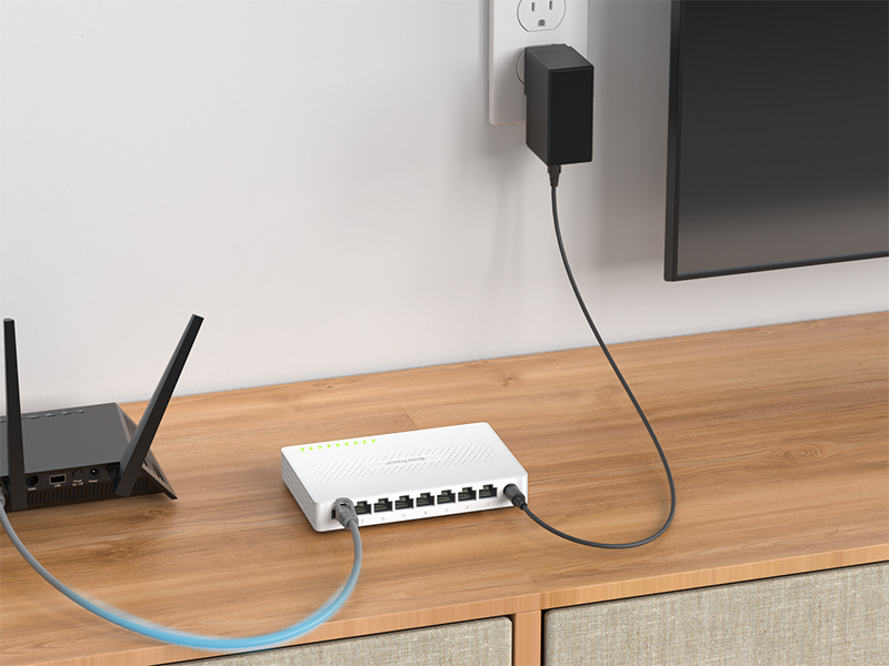 Connect Any Port of the Network Switch to the LAN Port of a Router via an Ethernet Cable