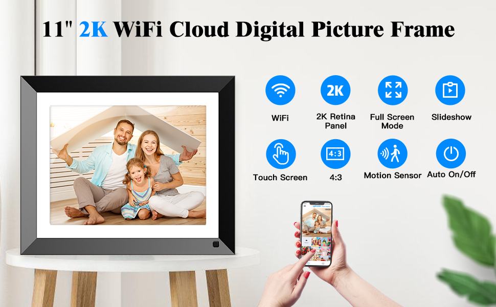 FULLJA WiFi Digital Photo Frame11 inch Digital Picture