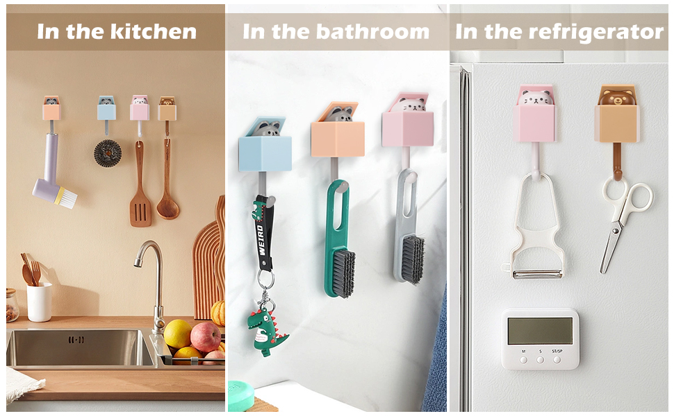 MIBIYU Creative Adhesive Wall Hook, Cute Pet Towel Hooks