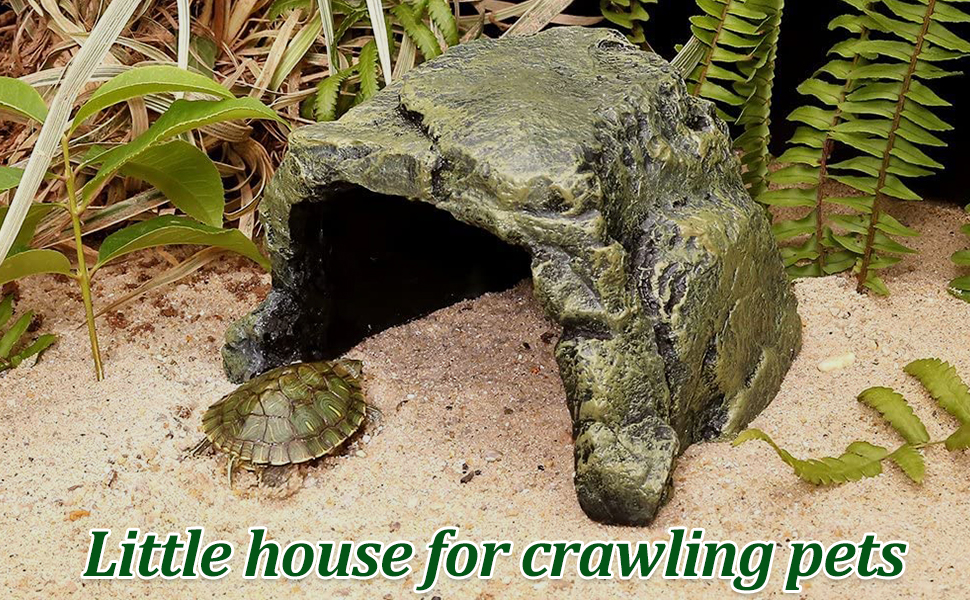 Svauoumu Reptile Hide Rock Tortoise Cave Large Gecko Hideouts Resin