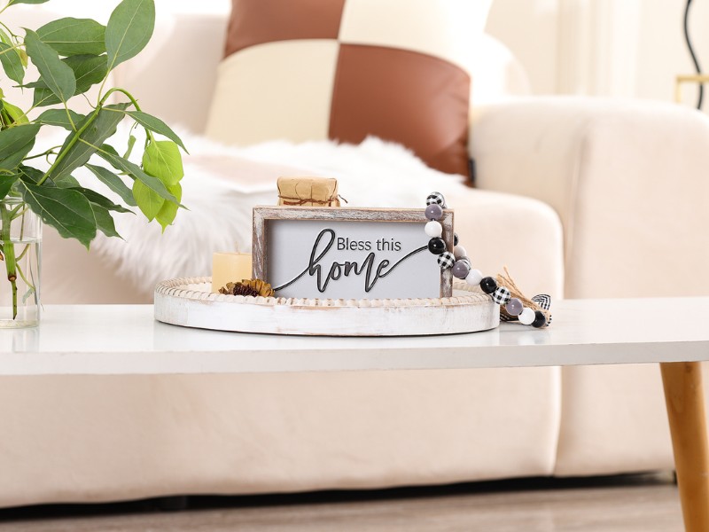 FESTWIND Decorative Tray Decor Round Tray for Kitchen