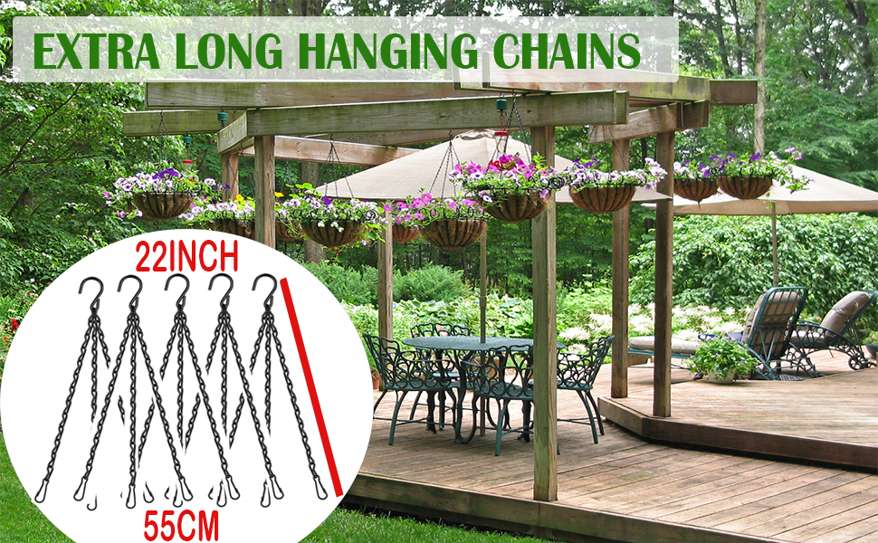 5 Pack Plant Hanging Chains for Planters Bird Feeders, 19.2