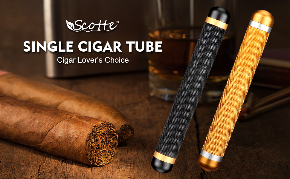 Scotte Aluminum Cigar Tube Elegant Cigar Holders 2 Colors