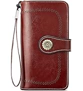 BOSTANTEN Leather Wallet for Women RFID Blocking Zip Around Credit Cards Holder Phone Clutch