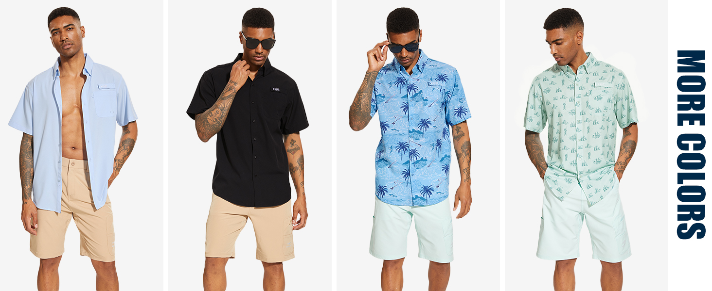 Light blue short sleeve button up shirt men