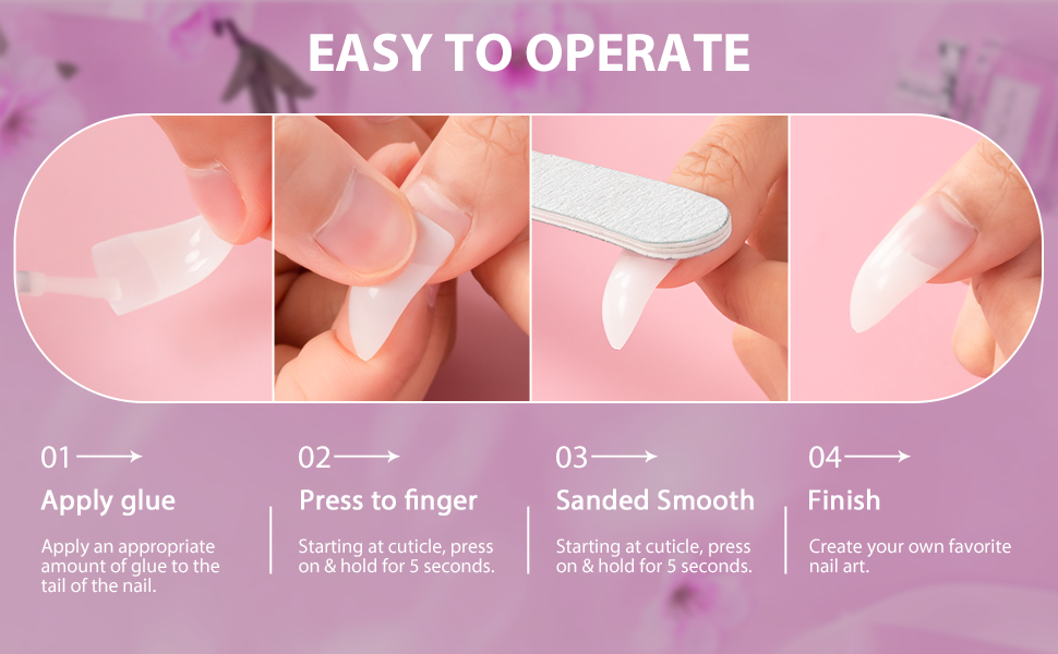 Funfe Natural Stiletto Nail Tips,100Pcs False Nail Tips C