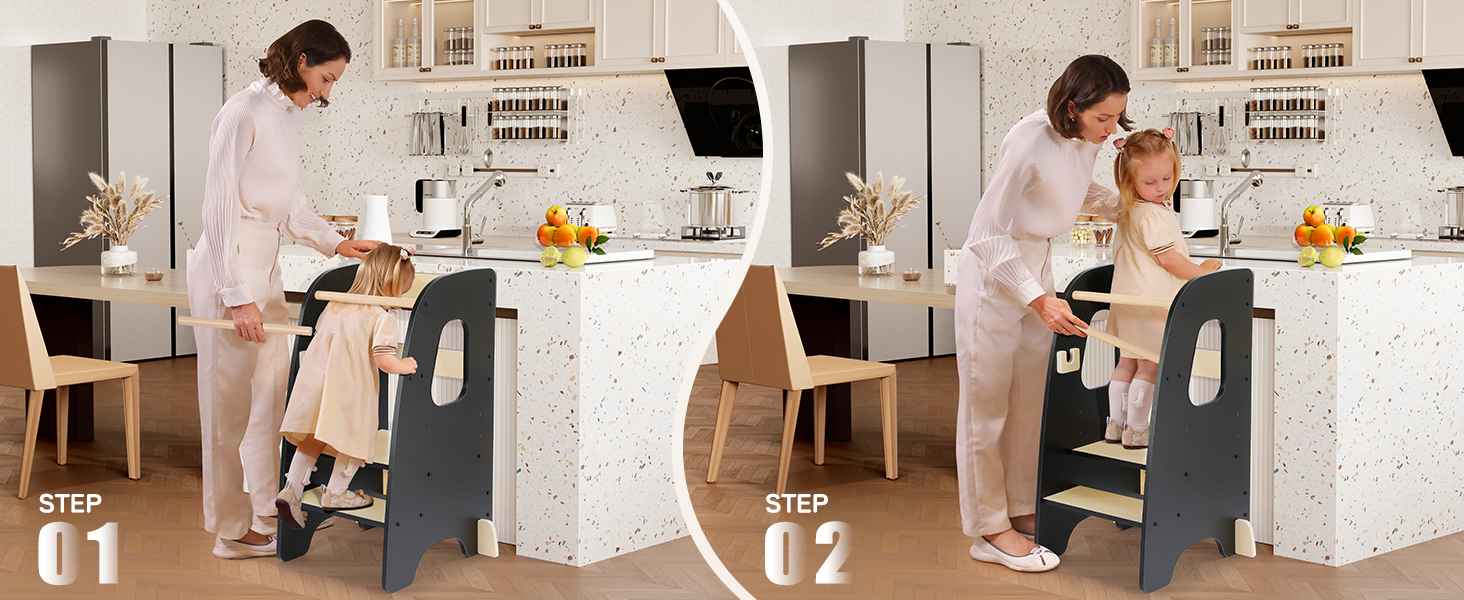 Ezebaby Toddler Kitchen Stool Helper Toddler Step Stool