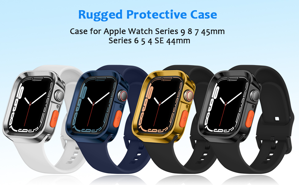 ZZDZZ 2 Pack Rugged Case Compatible with Apple Watch Case 45mm 44mm