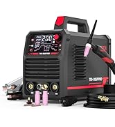 YESWELDER 205A Tig Welder with Pulse Large LED Display, STICK/DC TIG/PULSE TIG 3 In 1, 110&220V D...