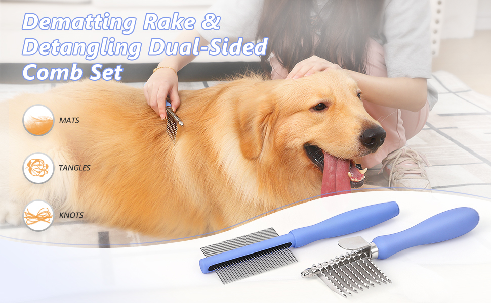 Myselect Dematting Comb for Doodles & Poodles, DualSided