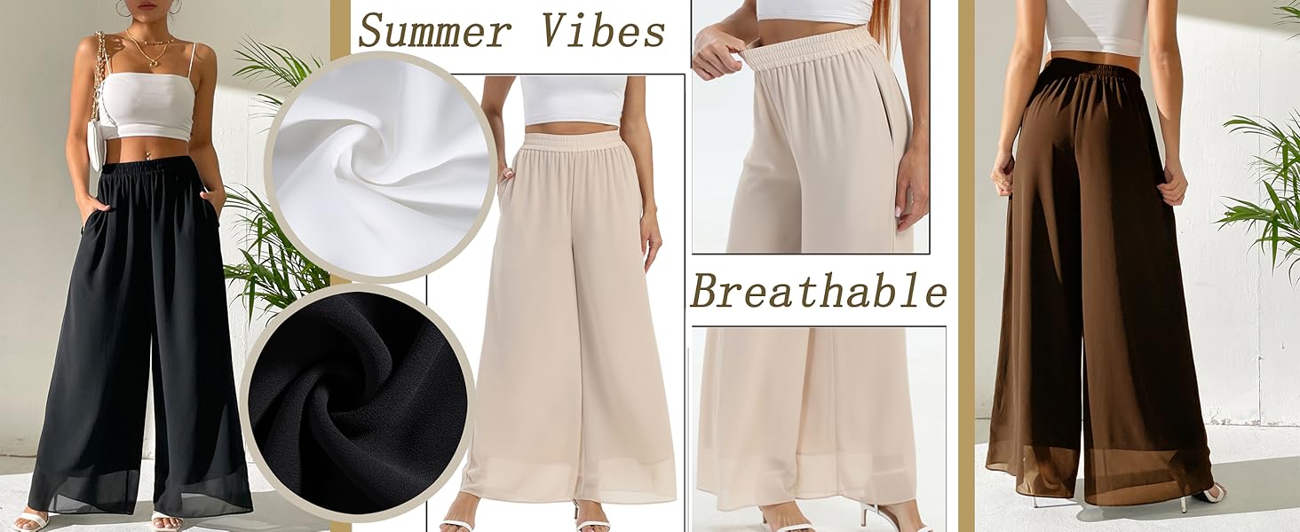 loose pants mom style chiffon trousers