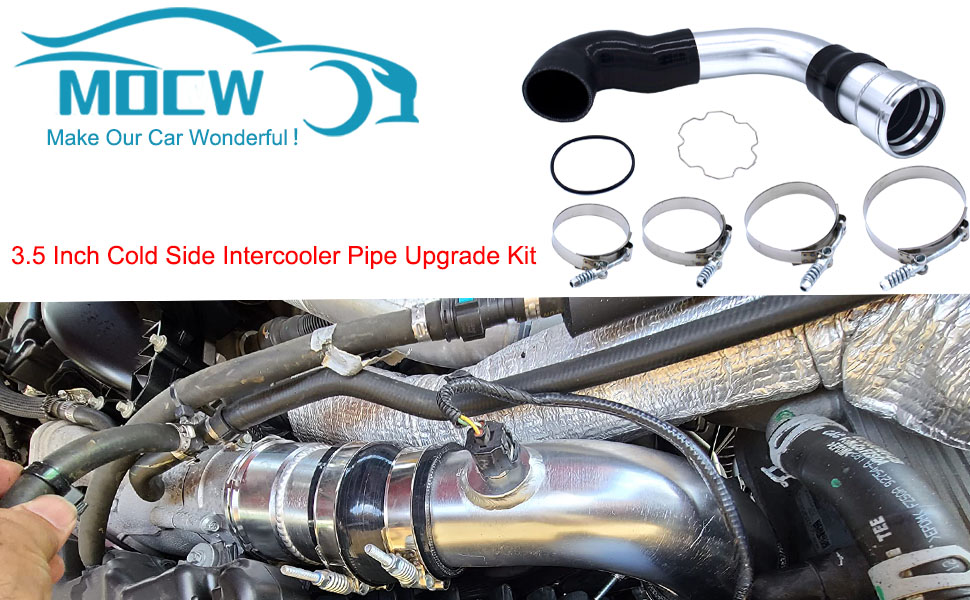 MOCW 3.5" Cold Side Intercooler Pipe & Boot Upgrade Kit Compatible with