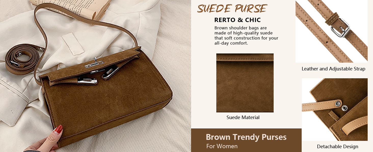 suede crossbody bags for women