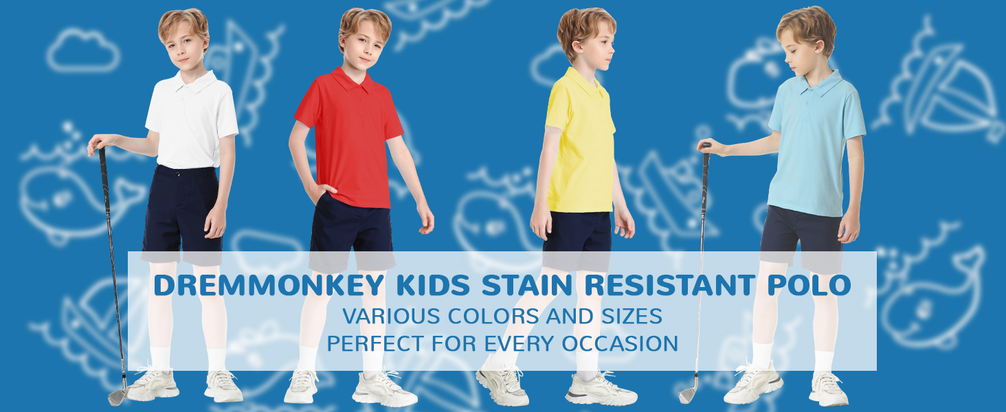 Kids Stain Resistant Polo