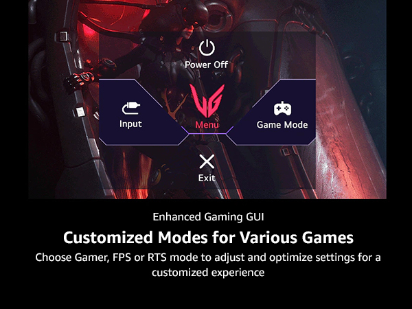 Choose Gamer, FPS or RTS mode to adjust and optimize settings for a customized experience