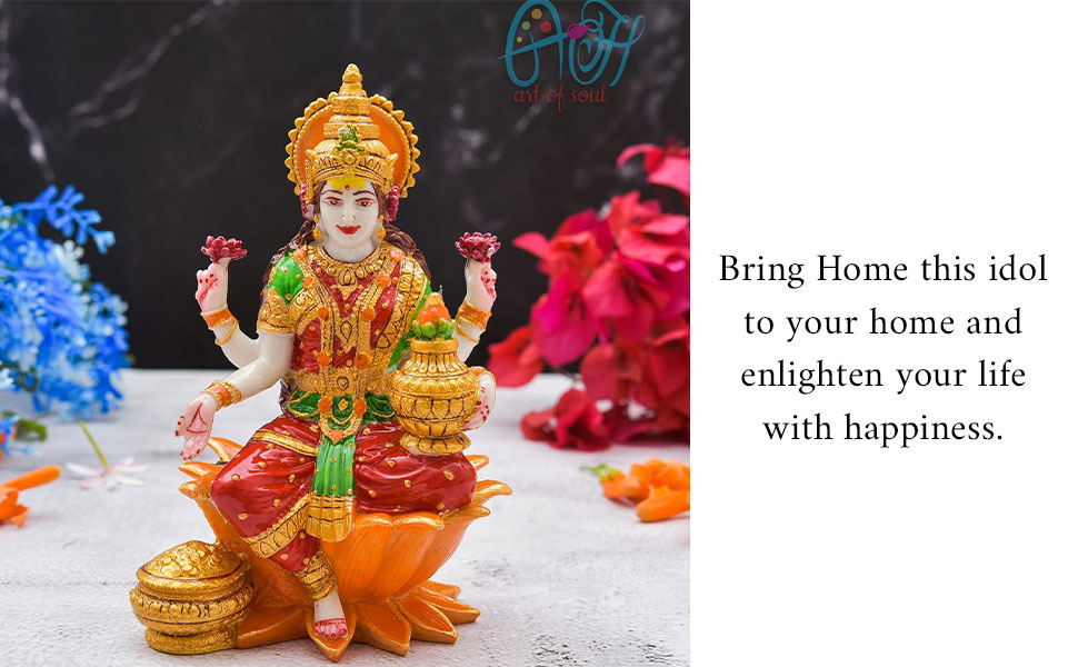 Buy Archna Handicraft Antique Look Polyresin Cold Cast Laxmi Ji On