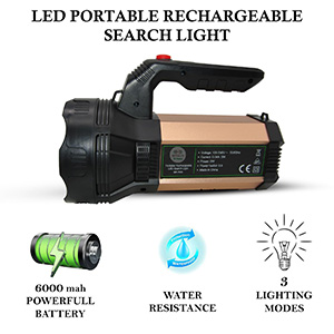 Diwali Sale Renmax Rechargeable Searchlight Torch – Bright Led Laser Flashlight With 800M Beam Range, 6000Mah Battery, Metal Housing &Amp; Plastic Body – Powerful Security Light, 1 Pc 18 Spn-Nvu