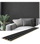 Art3d 8-Pack 96 x 6in. WPC Acoustic Slat Wall Panel for Modern Interior Decor, TV Background, Liv...