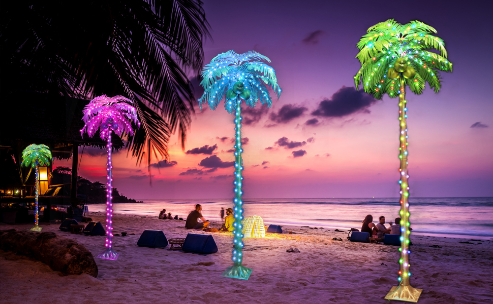 7FT 187 LED Lighted Palm Trees for Outside Patio