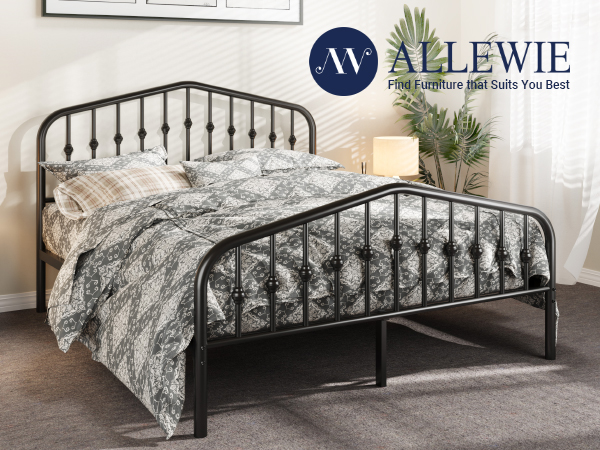 Amazon.com: Allewie Full Size Metal Platform Bed Frame with