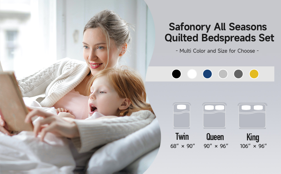 Safonory White Quilt California King Size Summer Soft