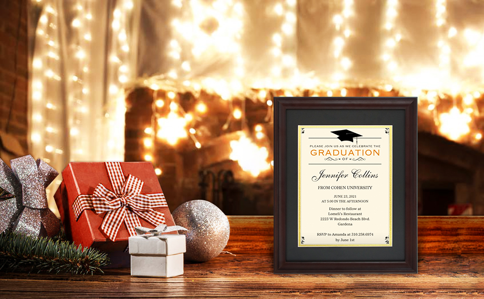 ASmileIndeep 8.5x11 Diploma Frame with Mat or Display