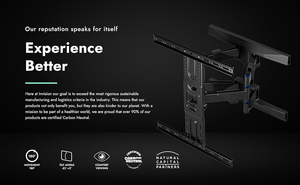 Invision TV Wall Bracket Mount for 37 40 43 55 58 65 Inch TVs VESA