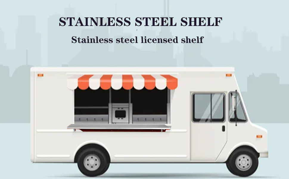 FEIMIT Stainless Steel Concession Shelf 4 ft. L Drop Down