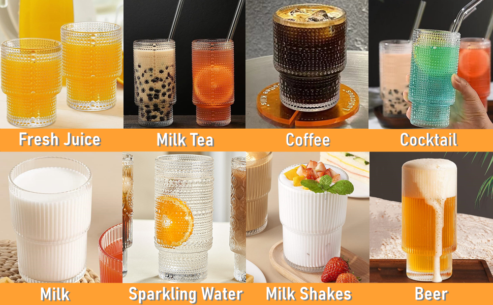 kitchen glassware glass tumbler ribbed glass cups ribbed drinking glasses cup sets