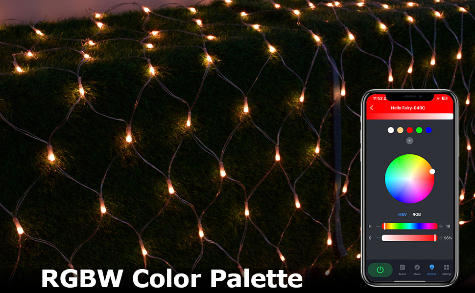 RGBW Color Palette -outdoor net lights for bushes