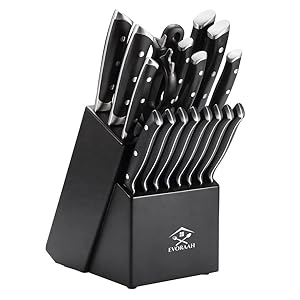EVORAAH 19-Piece High Carbon Stainless Steel Knife Set