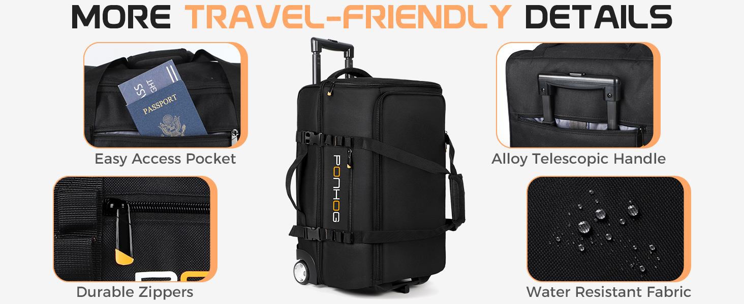 rolling duffle bag with wheels