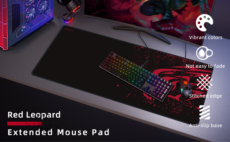 EXCOVIP Extended Large Gaming Mouse Pad XXL (900 x 400mm) Non-Slip ...