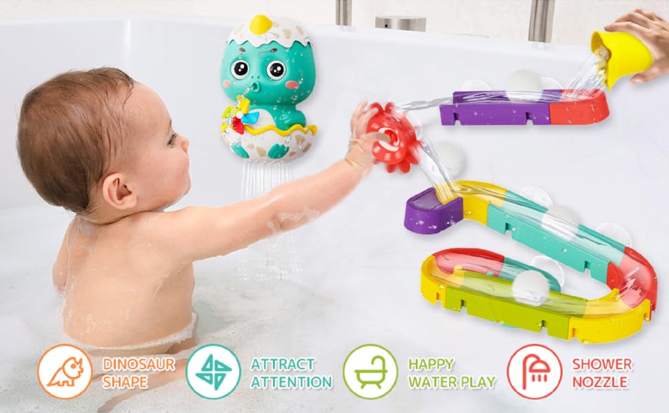 Baby Bath Toy Sets Shower Toy & DIY Wall Track Building Sets Tub