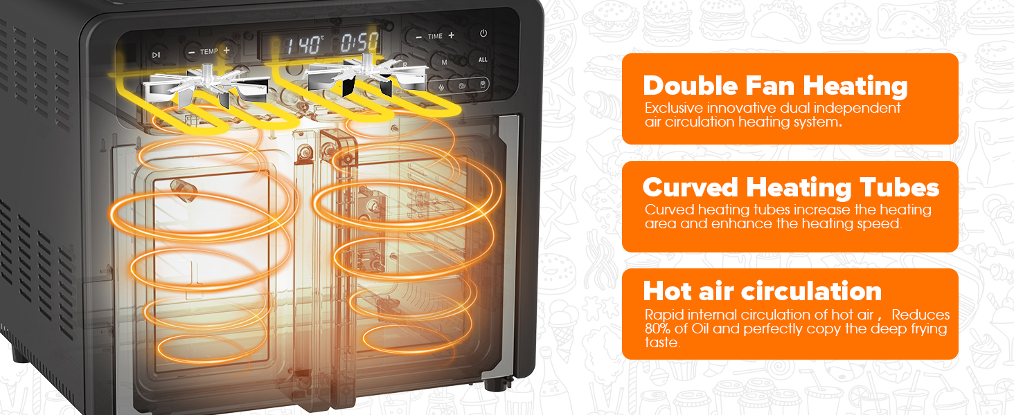 ADVWIN 27.5Qt/26L Air Fryer Oven, 360° Toaster Convection Oven, 2000W