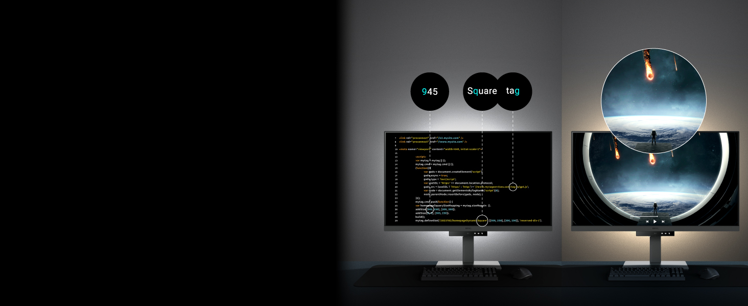 2000:1 contrast and 4K clarity for coding, gaming, and movies—deeper blacks, richer immersion.