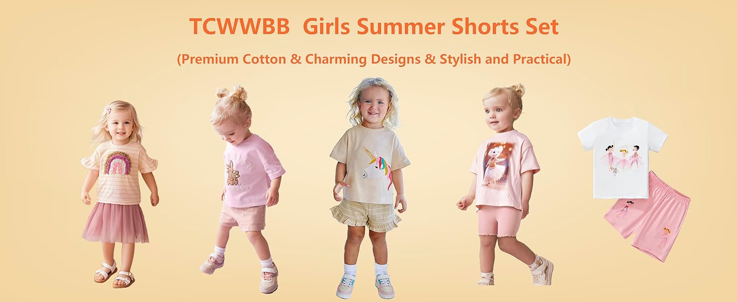 CWWBB Girls Summer Shorts Set