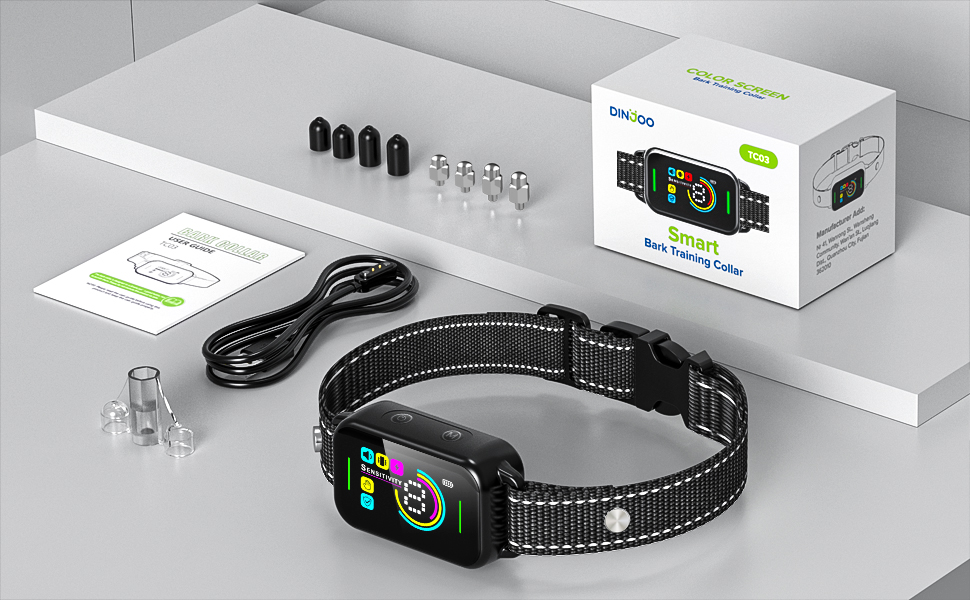 DINJOO Dog Bark Collar 2 Pack,Rechargeable Bark Collar for