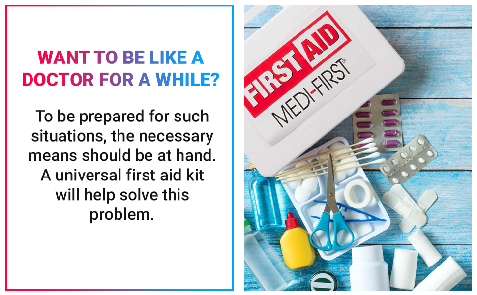 ABC Shield Safety First Aid Kit For College Dorm Student Sports First Aid Kit For School Emergency