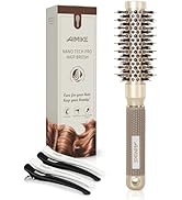 AIMIKE Round Hair Brush, 1 inch Barrel with Boar Bristles, Nano Thermal Ceramic & Ionic Tech, for...