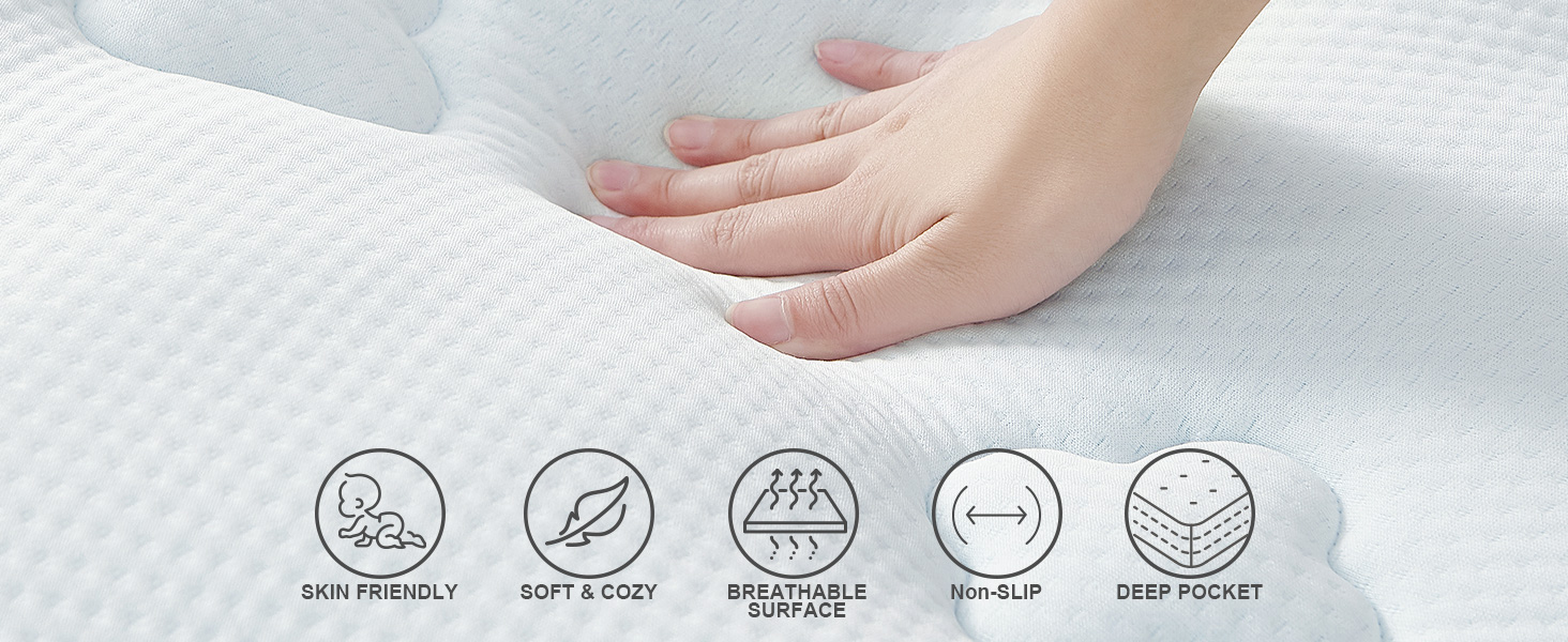 Hansleep Memory Foam Mattress Topper Double Bed, Gel Bamboo Mattress