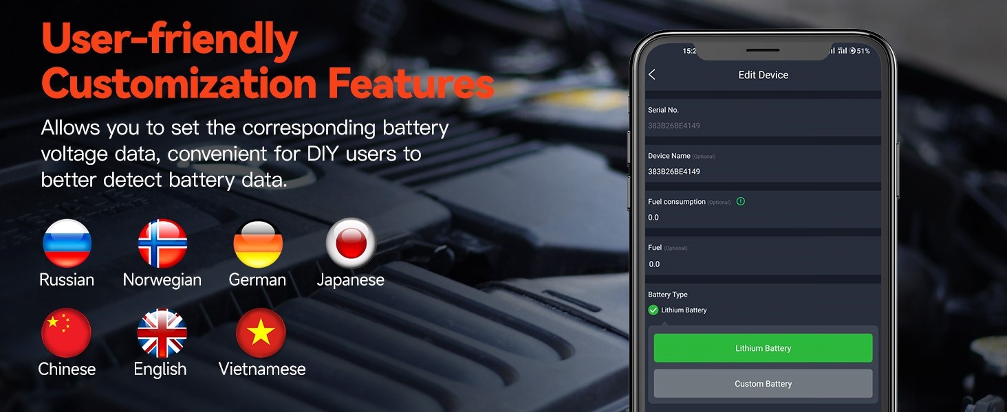 Digital Battery Analyzer, Digital Car Battery Tester With CCA And Internal Analyzer Digital Battery Analyzer, Variable Gain